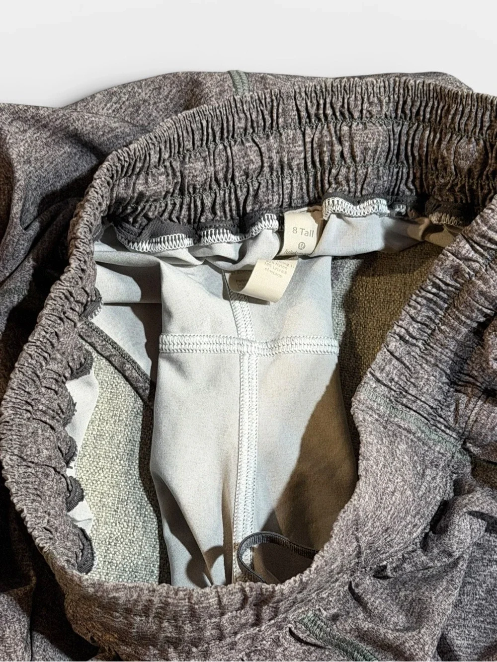 Lululemon Athletica Heathered Charcoal Running Shorts Size 8 Tall